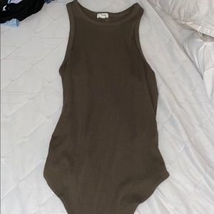 olive green body suit